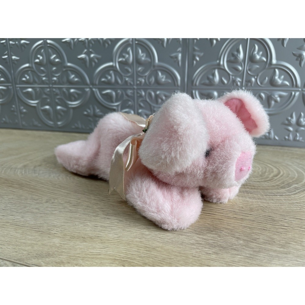Bearington Collection Plush 8" Pig Piggy Pink Stuffed Animal Floppy Lovey Toy
